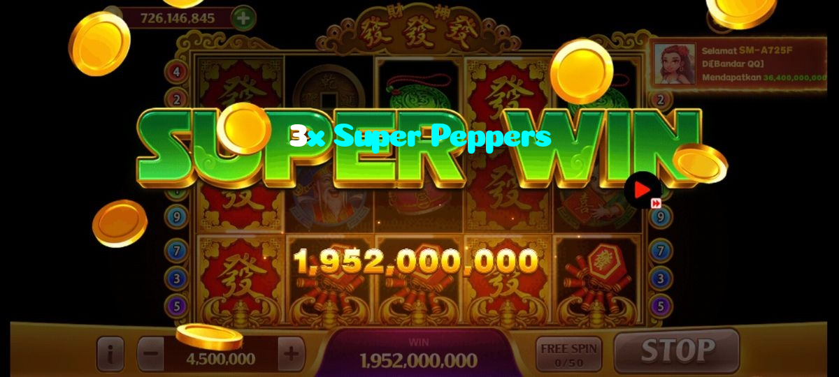 3x Super Peppers casino presented on mobile device in Pakistan with slots and live games
